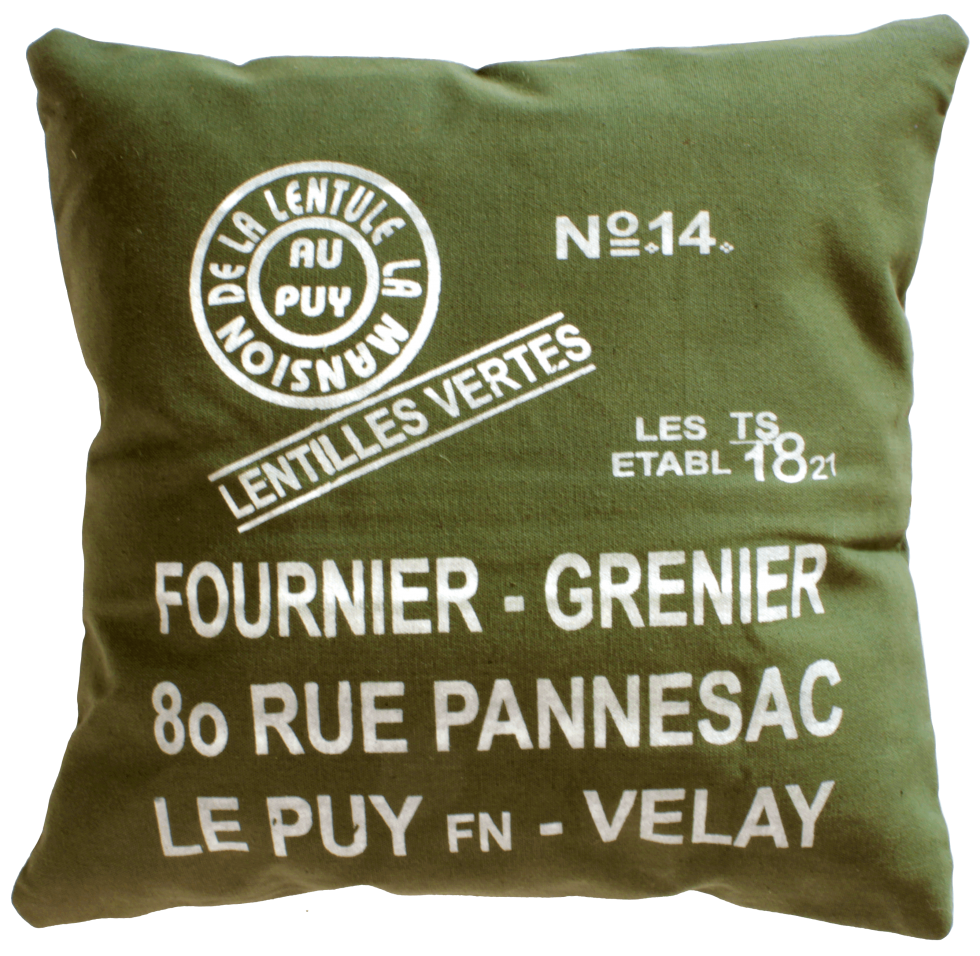 Katoenen kussenhoes van tentdoek met opdruk